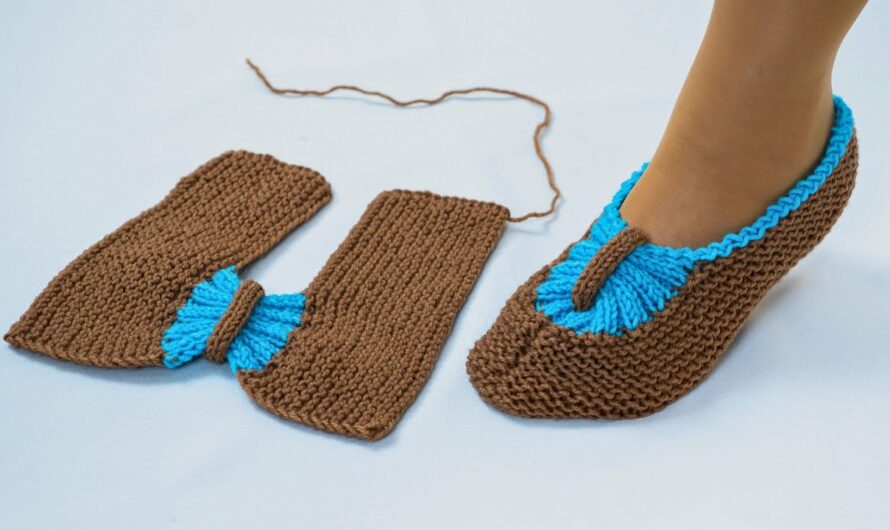How to Make One-swatched knitted slippers – easy and simple!