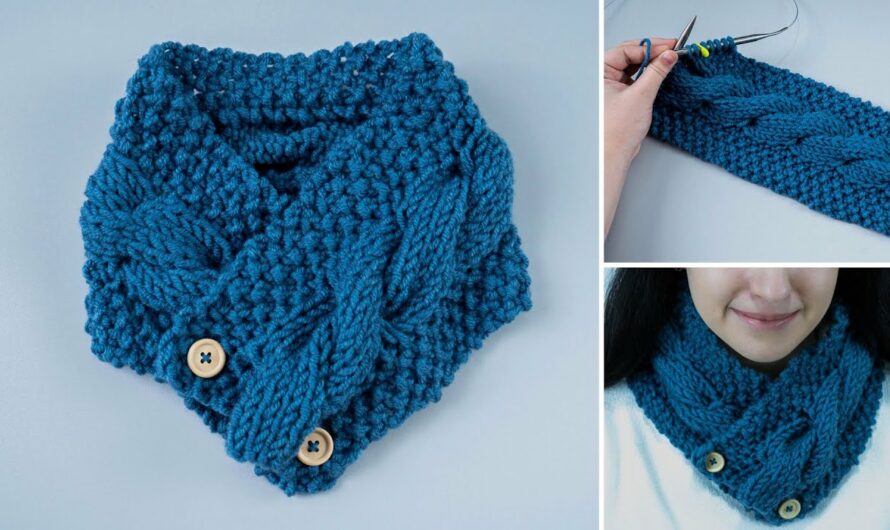 How to Make a Simple Knitted Scarf-Snood (Beginner-Friendly)