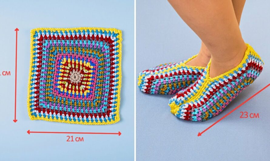 How to Make Crochet Granny Square Slippers Easily