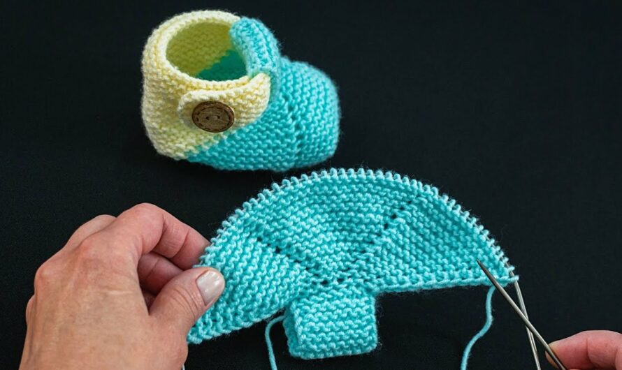 Baby bootie without a seam on the sole for 6-8 months – not difficult knitting!