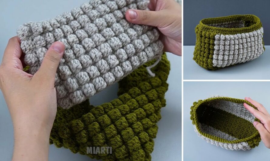 🌼 How to Crochet a Bobble Stitch Cosmetic/Clutch Bag (Easy Tutorial!)