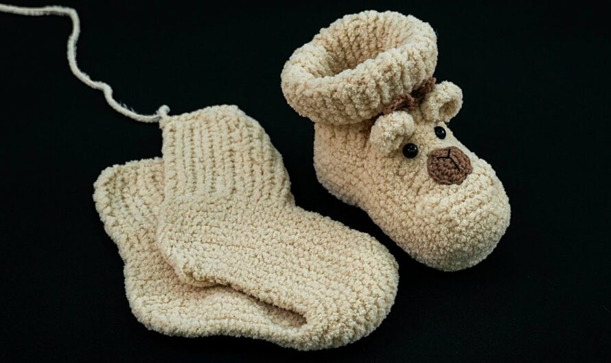How to Make Simple Knitted Baby Booties “Teddy Bears”