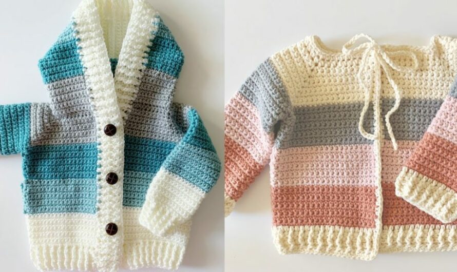 Crochet Four Color Baby Sweater