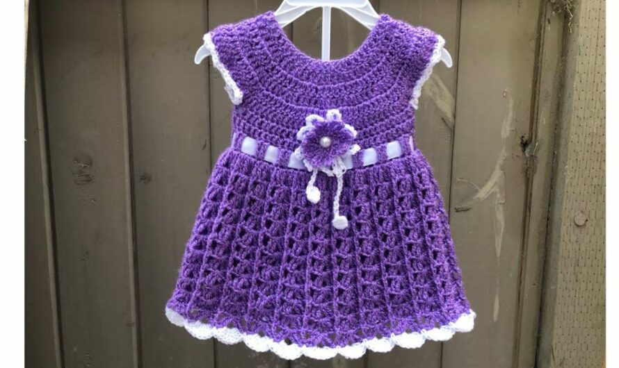 How to crochet a baby dress 0-3 months