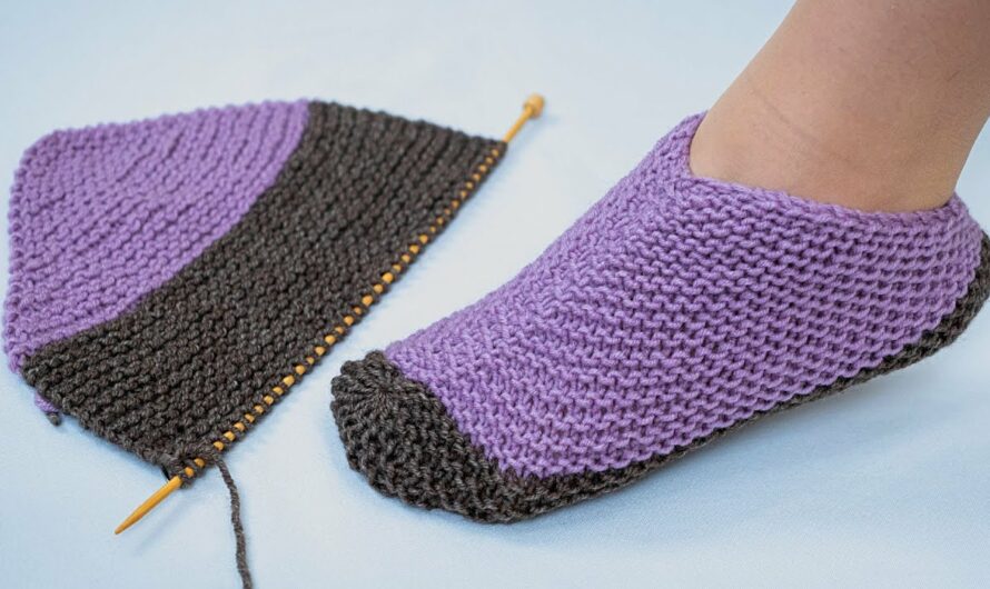 Very simple slippers on 2 knitting needles for beginners!