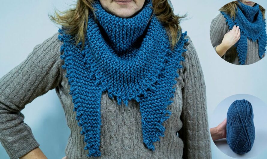 🧶 How to Make a Simple Knitted Scarf-Snood: Beginner Tutorial