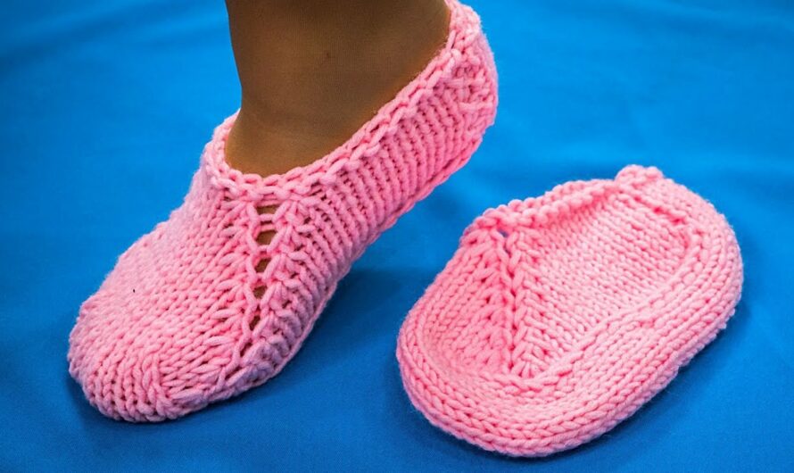 Slippers with 2 knitting needles – a very simple and quick option!