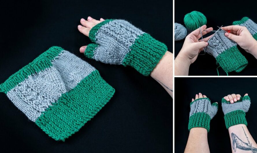 How to Make the Simplest Fingerless Mittens on 2 Knitting Needles