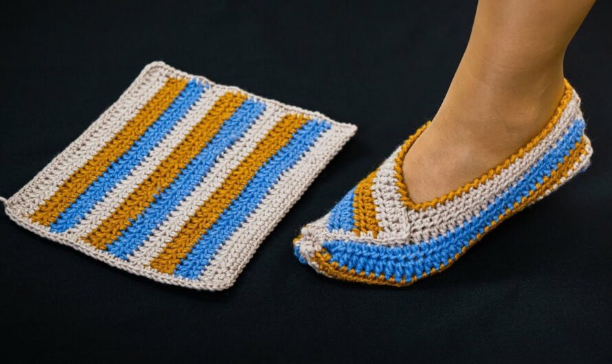 How to Make the Simplest Crochet Slippers from a Rectangle