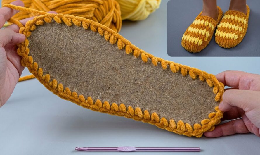 How to Make Crochet Home Slippers on the Sole Easily