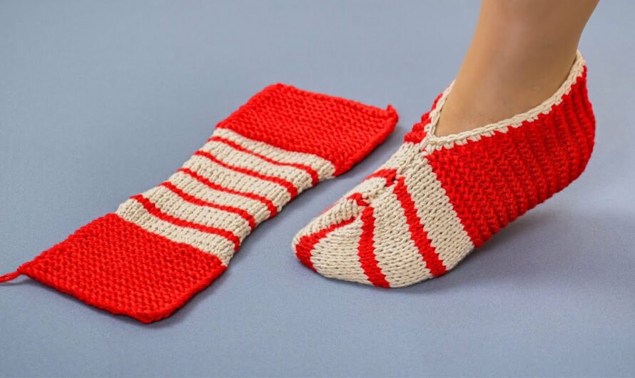 How to Make Very Easy Knitted Slippers with a Simple Stitch Pattern