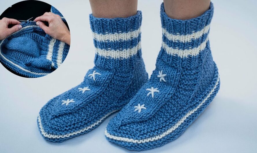 How to Make Warm Socks/Slippers Without a Seam on the Sole